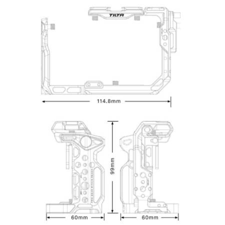 Tilta TA-T16-C-B (Pro Kit) - zestaw z klatką do Sony FX3 i FX30 - wymiary